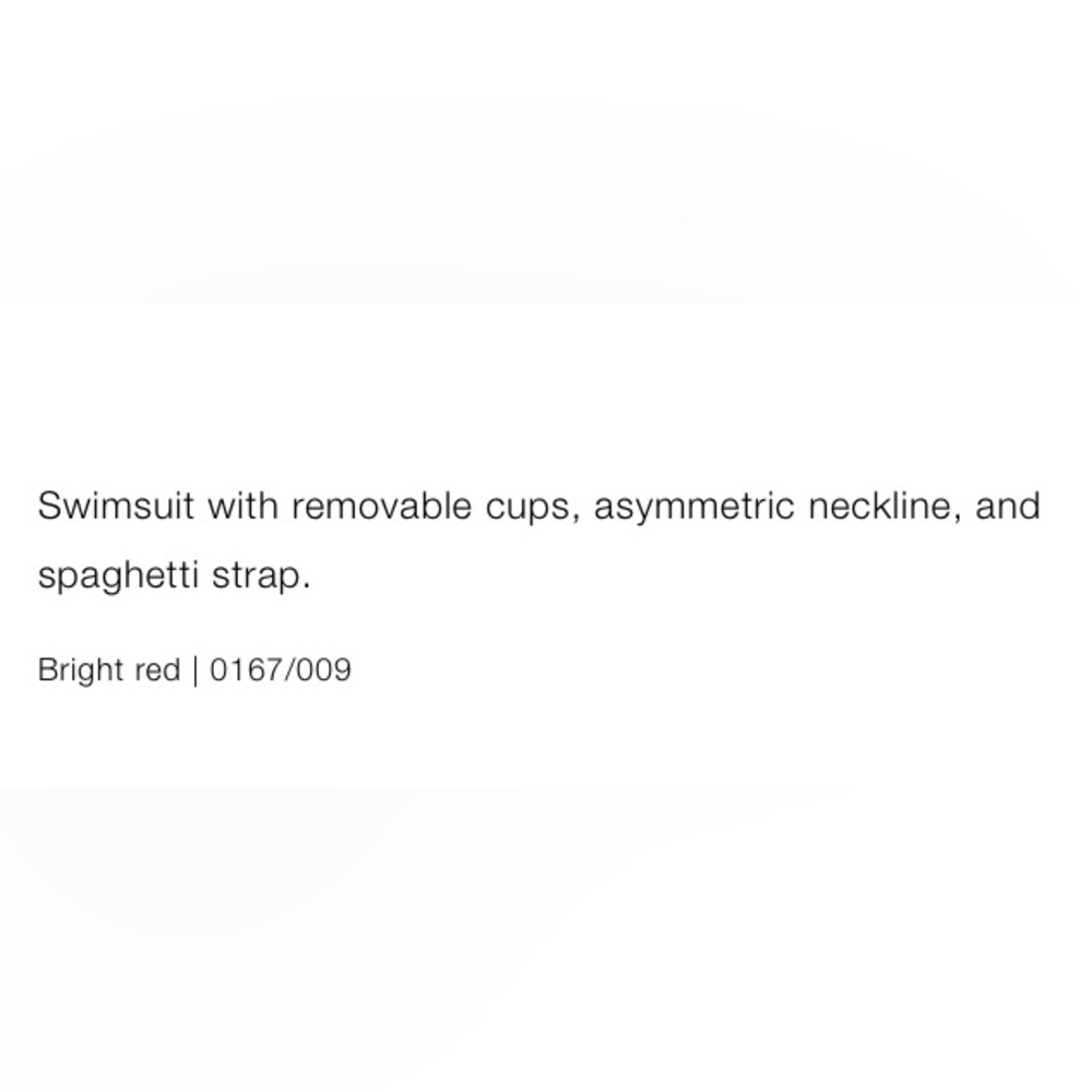 Zara Red Asymmetric One Piece Swimsuit. NWT. Size Medium. - Picture 5 of 6